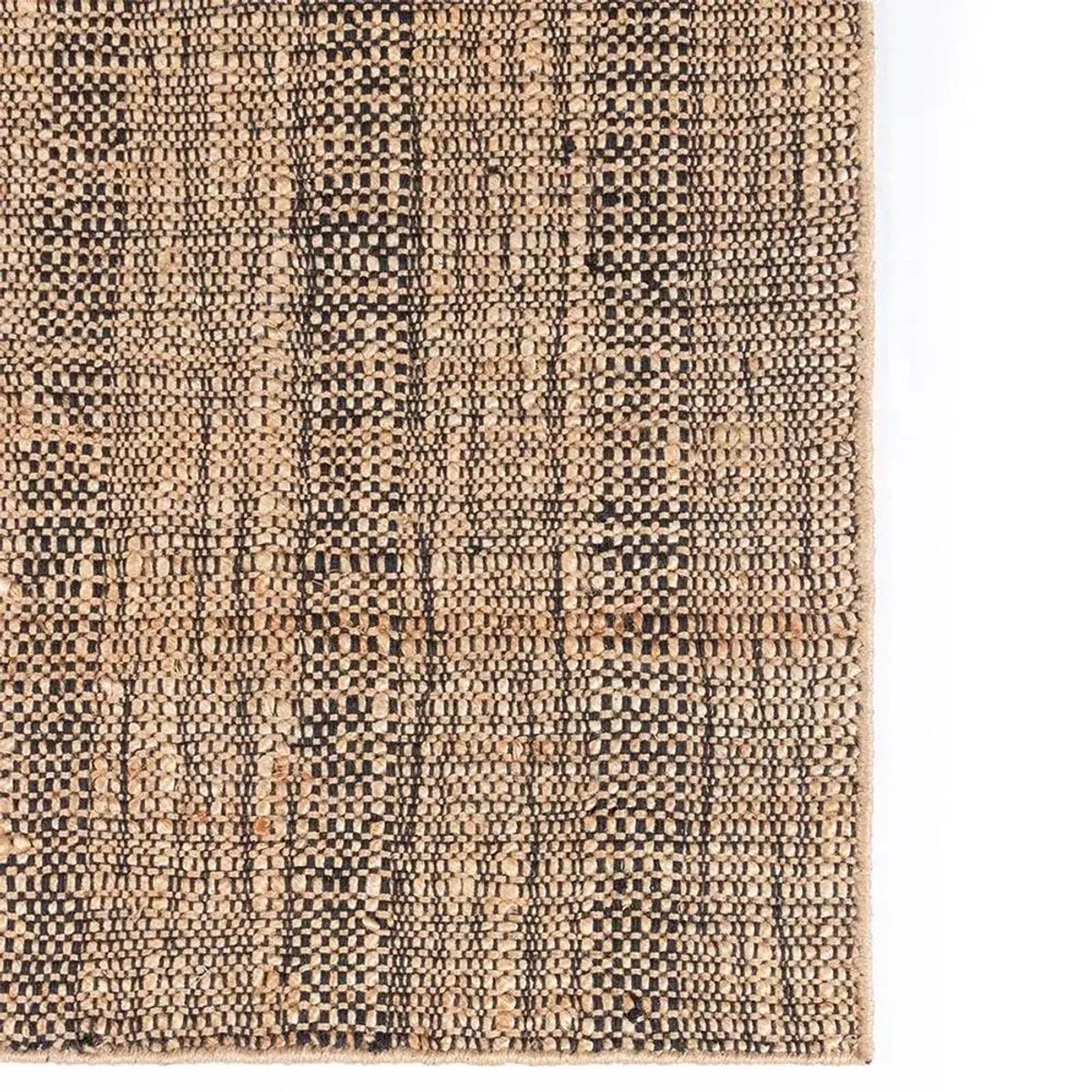 Mican Coastal Beach Natural Stripe Patterned Jute Rug - 2'3"x8'