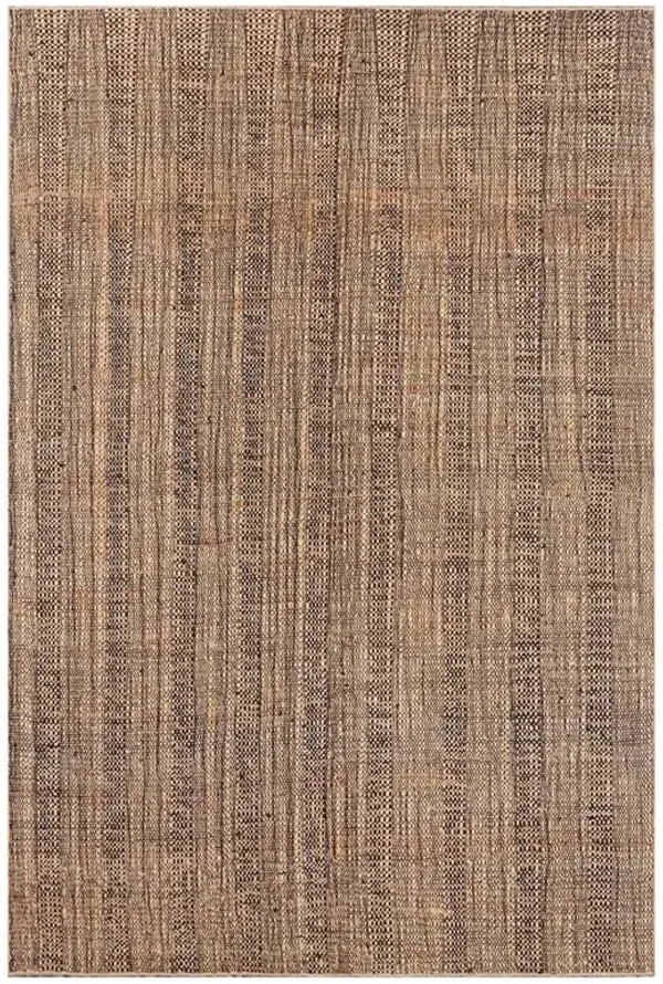 Mican Coastal Beach Natural Stripe Patterned Jute Rug - 10'x14'