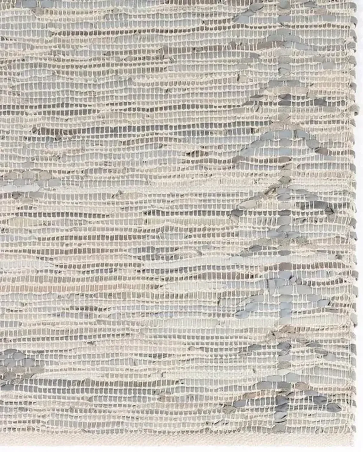 Mardox Global Bazaar Grey Leather Geometric Patterned Rug - 8'x10'