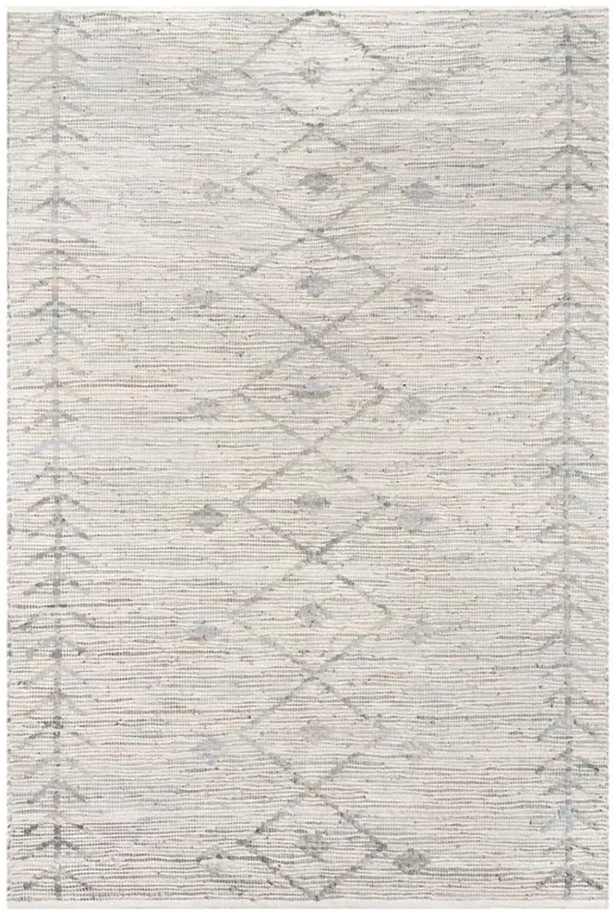 Mardox Global Bazaar Grey Leather Geometric Patterned Rug - 8'x10'