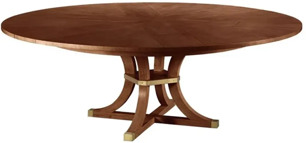 Apollo Jupe French Brown Wood Extendable Round Dining Table - 66-84"W
