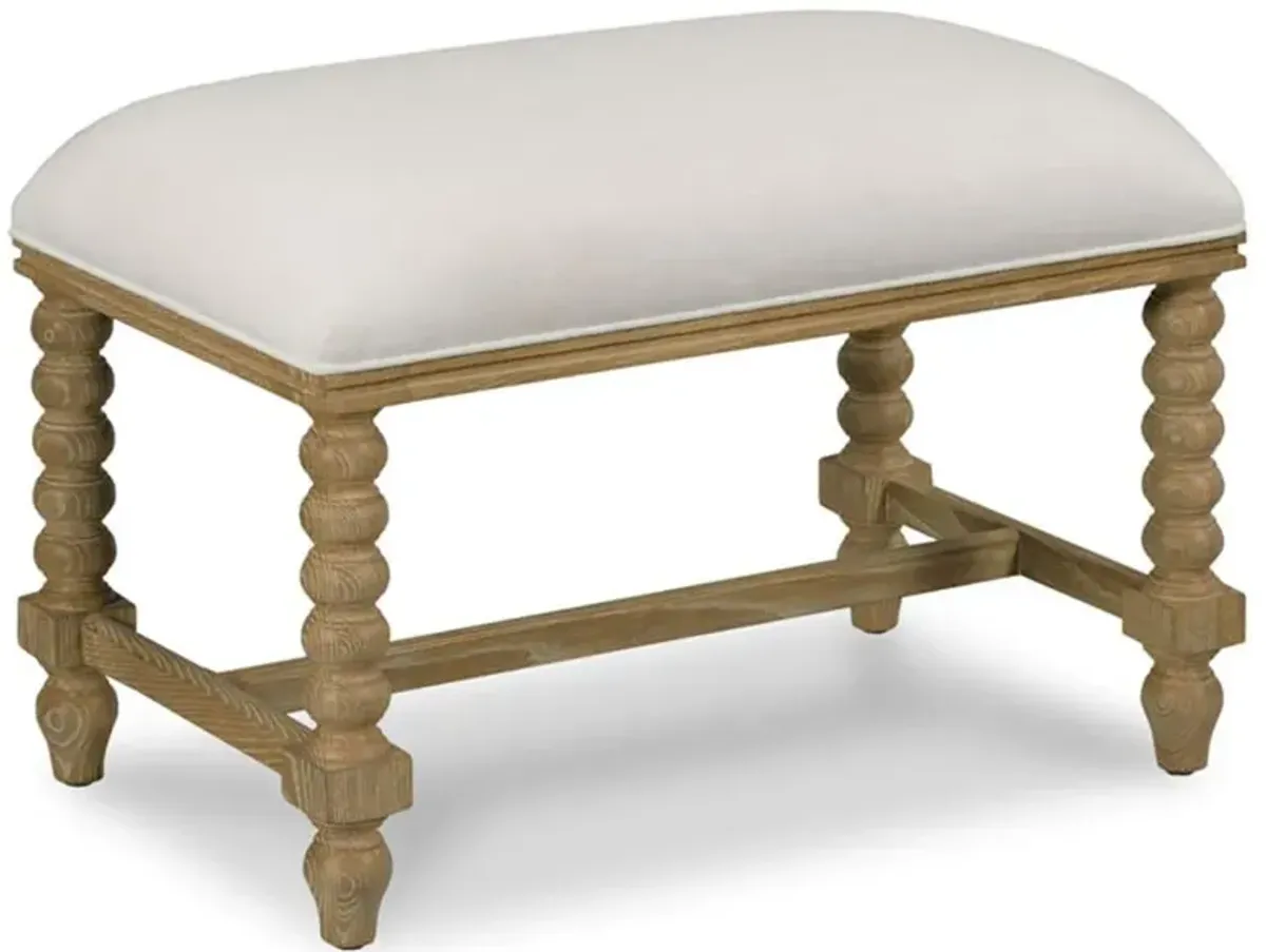 Claremont French White Performance Brown Spindle Wood Stool