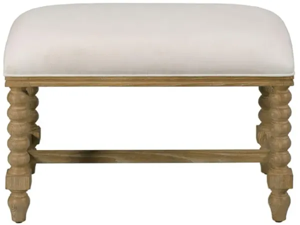 Claremont French White Performance Brown Spindle Wood Stool