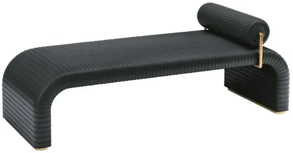 Micah Black Leather Upholstered Daybed