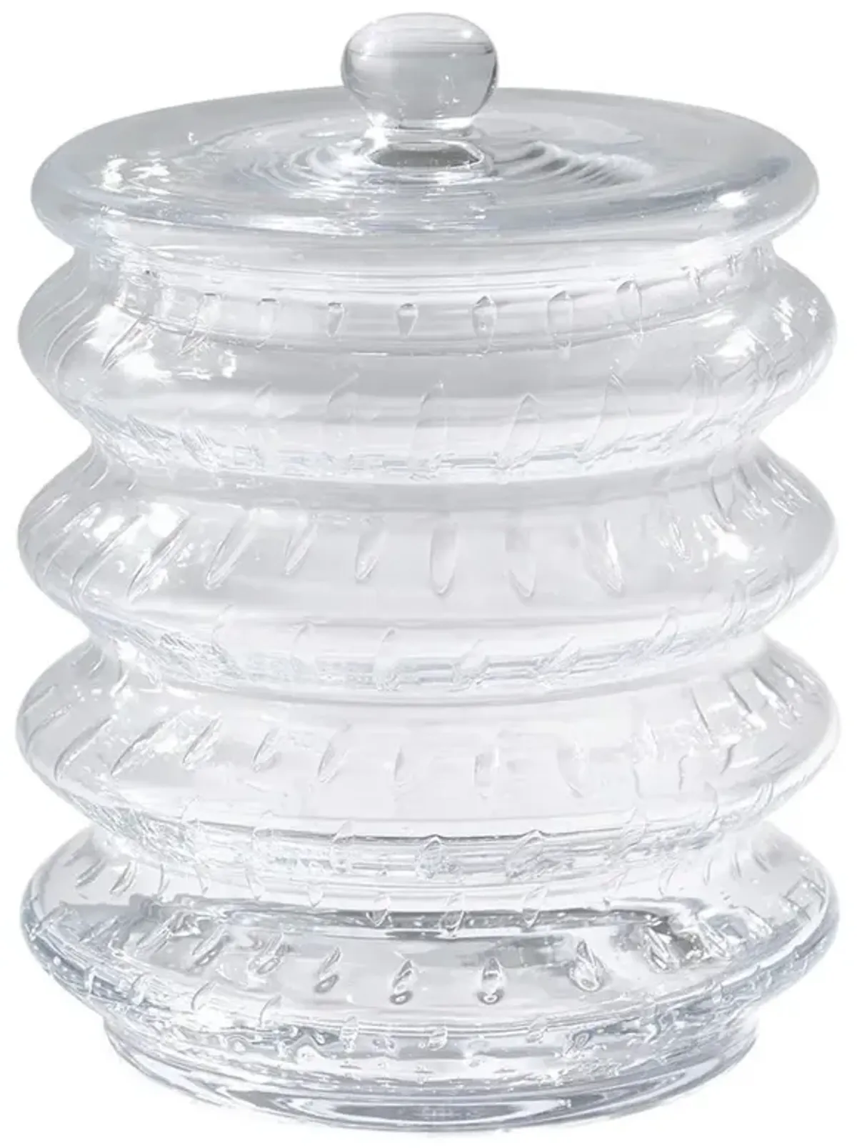 Bonnie Modern Clear Seeded Glass Canister - Large