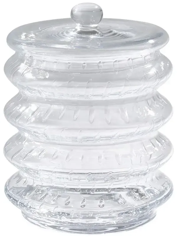 Bonnie Modern Clear Seeded Glass Canister - Large