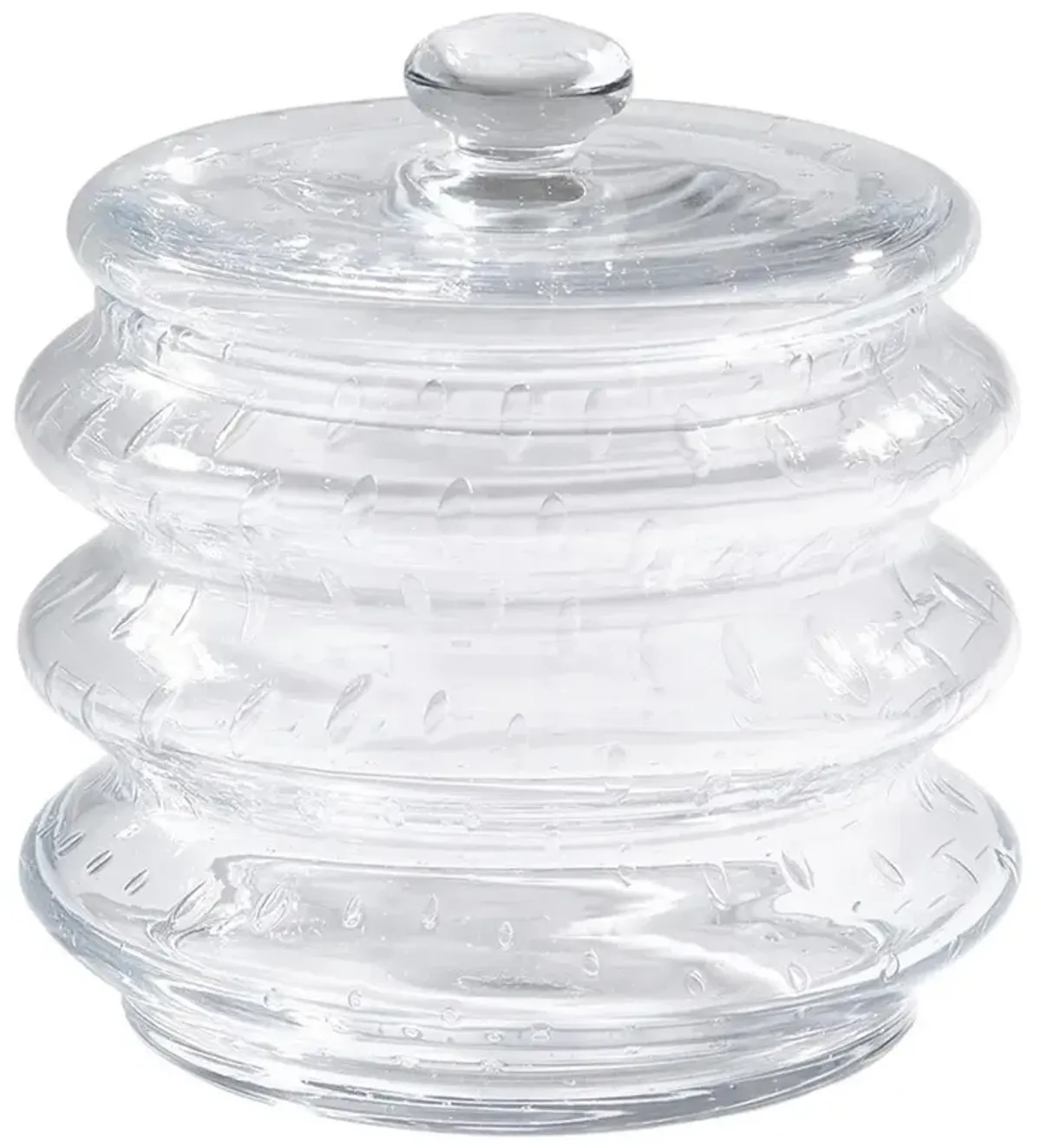 Bonnie Modern Clear Seeded Glass Canister - Small