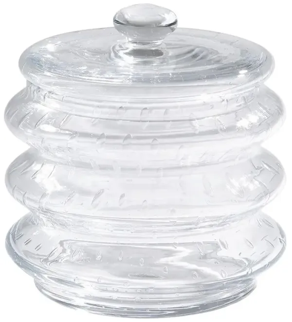 Bonnie Modern Clear Seeded Glass Canister - Small