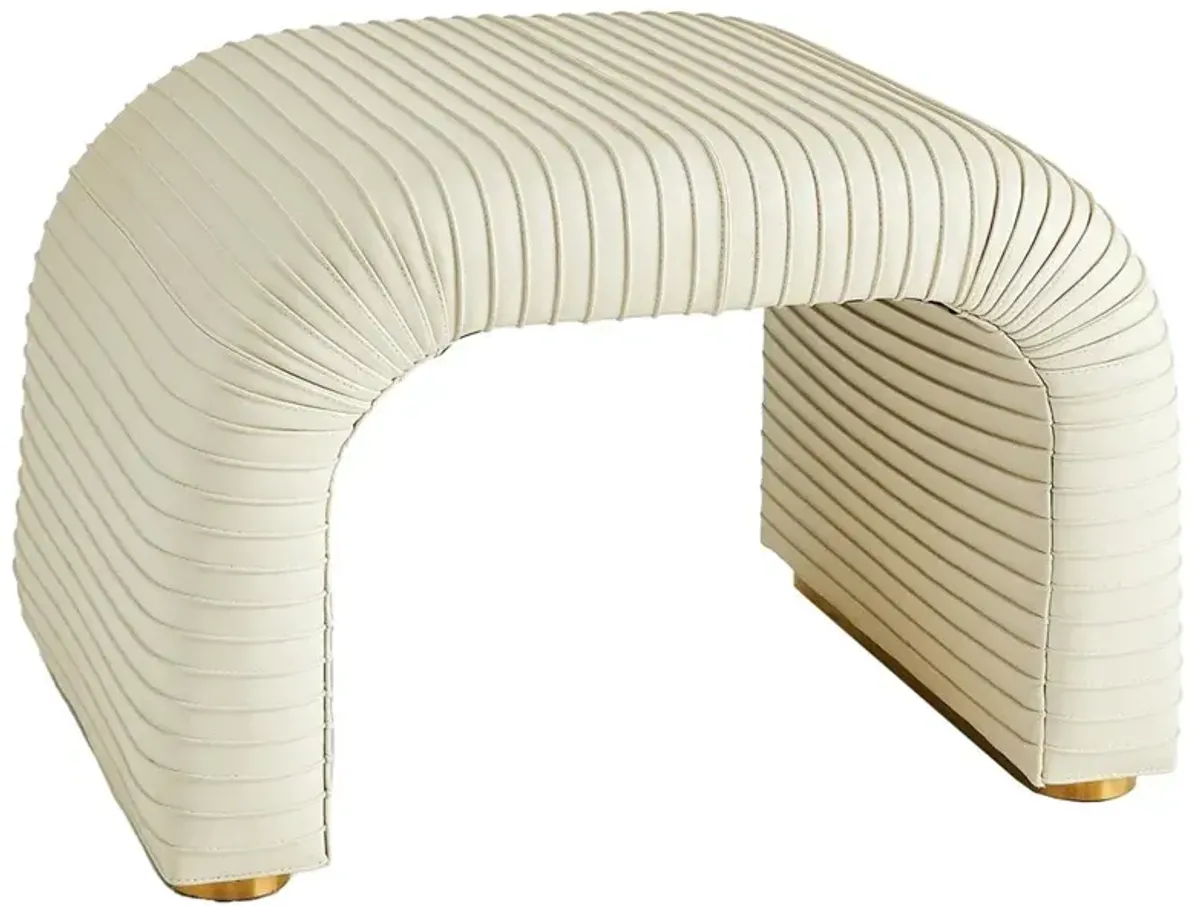 Micah Modern Classic White Leather Stool