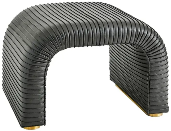 Micah Modern Classic Black Leather Stool