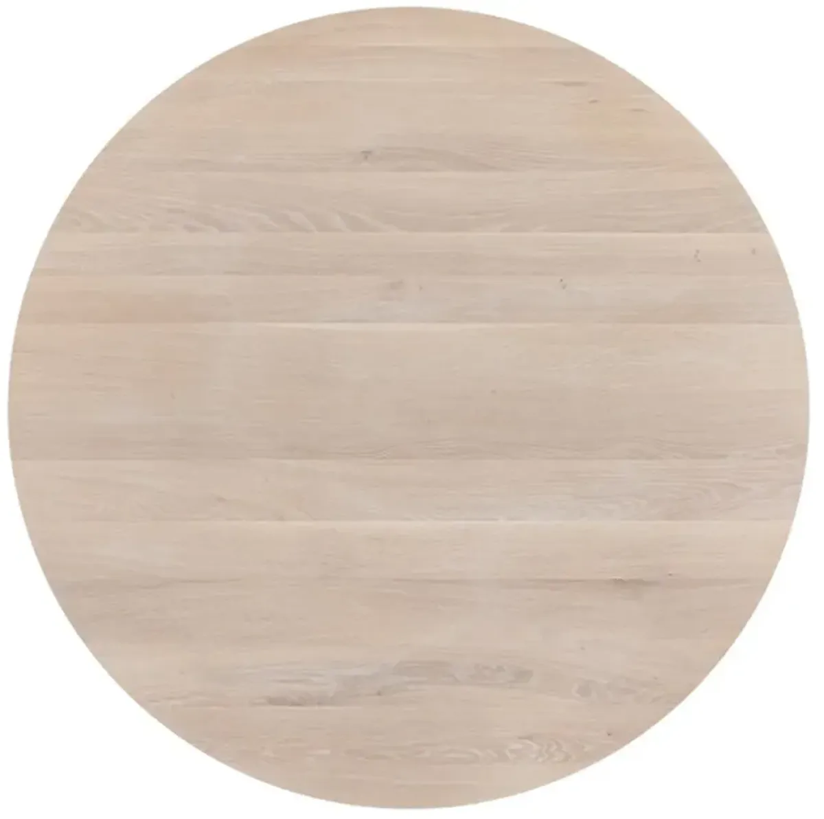 Gohan Rustic Lodge Light Brown Oak Wood Round Pedestal Dining Table - 54"W