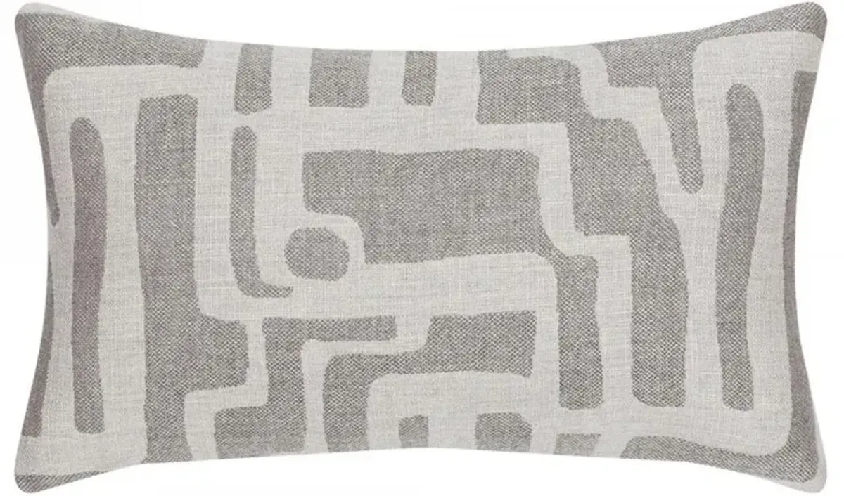 Noble Modern Classic Pewter Indoor Outdoor Lumbar Pillow - 12x20