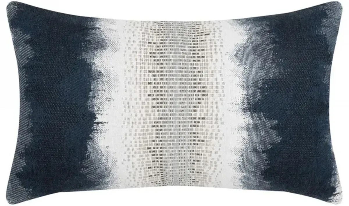 Resilience Coastal Beach Indigo Blue Indoor Outdoor Lumbar Pillow - 12x20