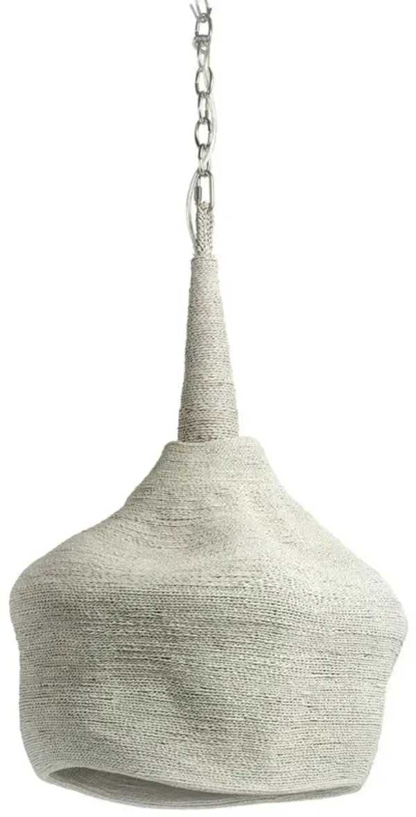 Palecek Jaden Coastal Beach Whitewash Lampakanai Rope Shaded Chandelier