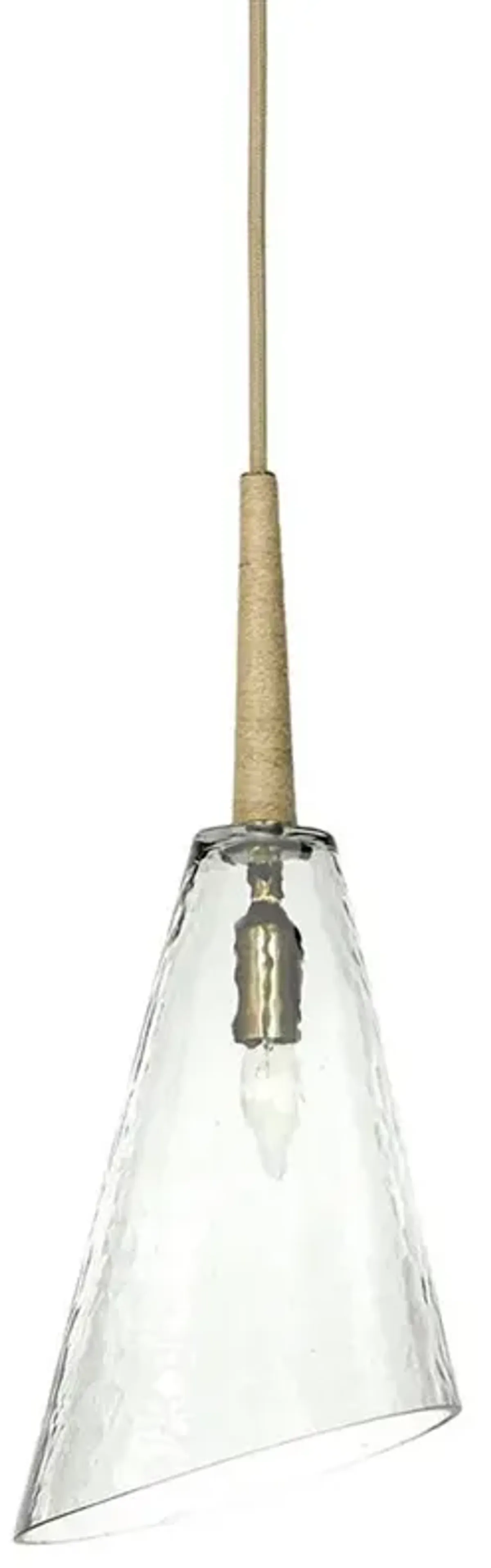 Palecek Veraldi Modern Classic Antique Brass Metal Clear Glass Single Pendant