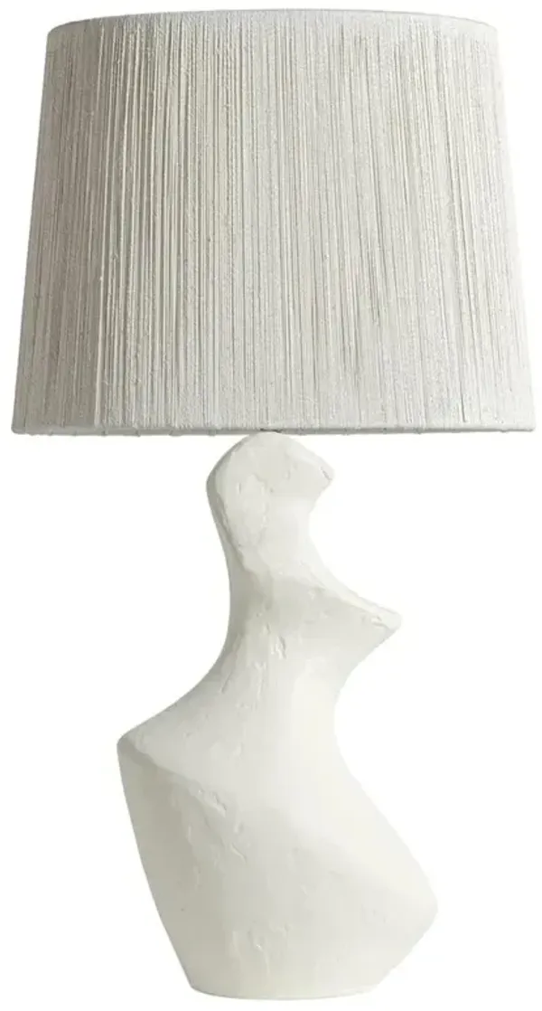 Palecek Kaden Coastal Beach White Stonecast Base Bedside Table Lamp