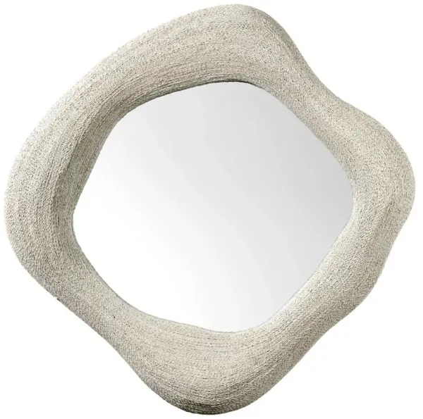 Palecek Jaden Coastal White Lampakanai Rope Round Wall Mounted Mirror - Large