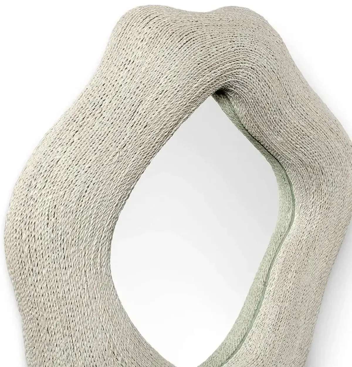 Palecek Jaden Coastal White Lampakanai Rope Round Wall Mounted Mirror - Medium