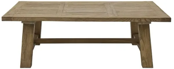 Idris Rustic Lodge Natural Brown Oak Wood Rectangular Coffee Table