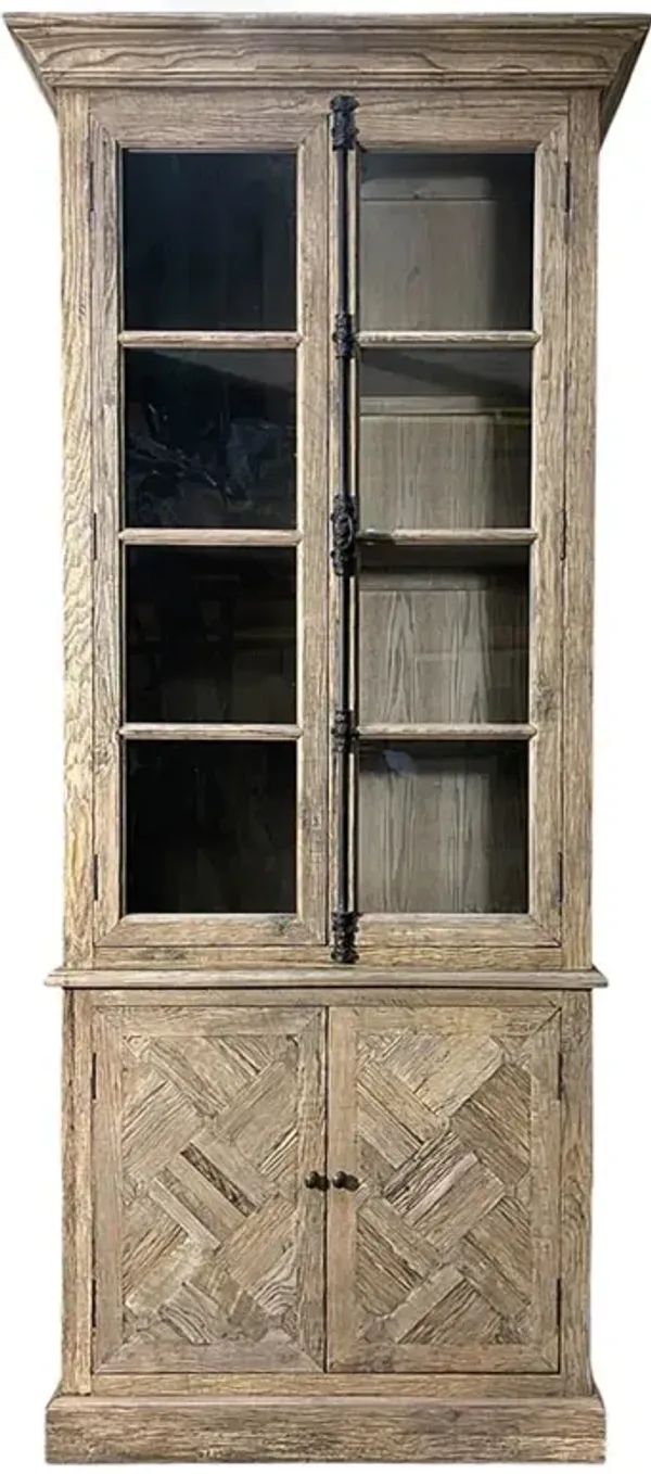 Haper Updated Traditional Brown Reclaimed Wood Display Case