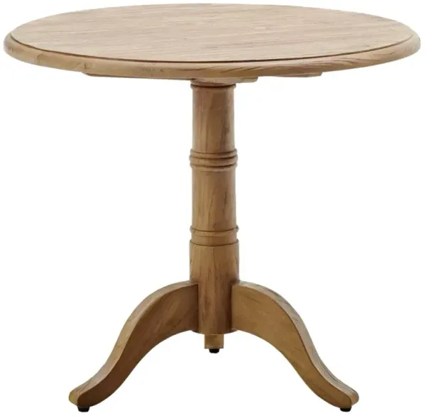 Cali Rustic Natural Reclaimed Teak Round Pedestal Bistro Dining Table - 31.5"W