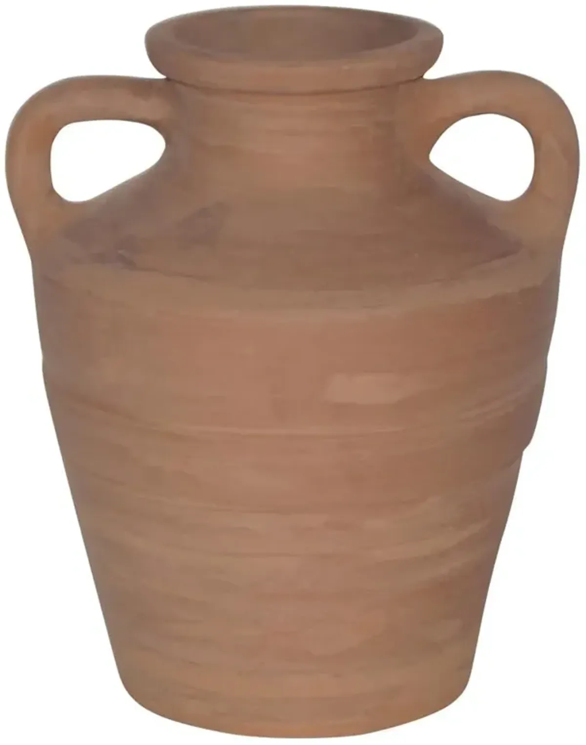 Simon French Country Brown Terracotta Amphora Handled Decorative Table Vase