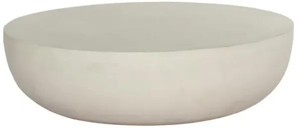 Bailey Industrial Loft White Aluminum Round Drum Outdoor Coffee Table