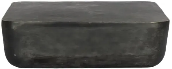 Bailey Industrial Loft Grey Aluminum Square Block Outdoor Coffee Table - Large