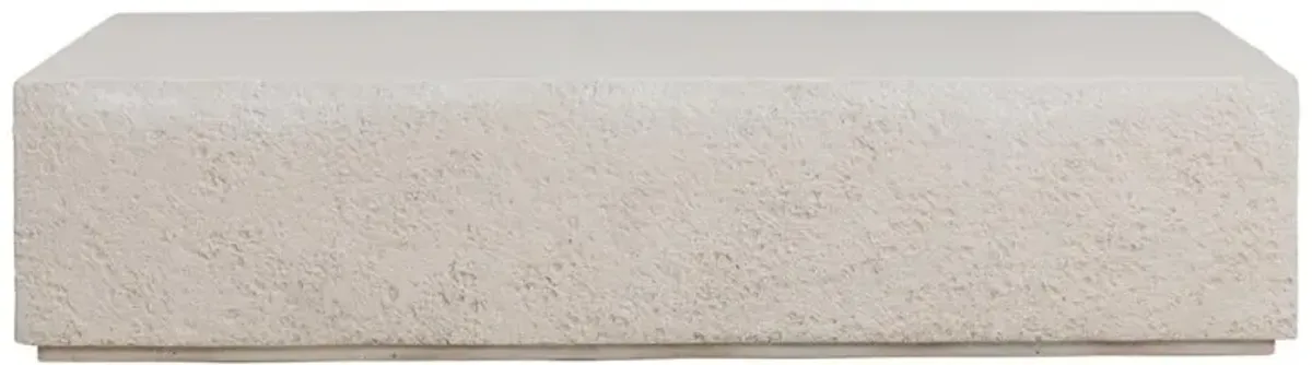 Otto Modern Classic White Concrete Rectangular Block Outdoor Coffee Table