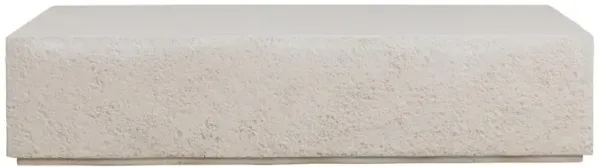 Otto Modern Classic White Concrete Rectangular Block Outdoor Coffee Table