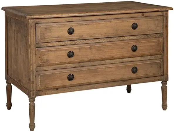 Julio Rustic Lodge Brown Pine Wood 3 Drawer Dresser