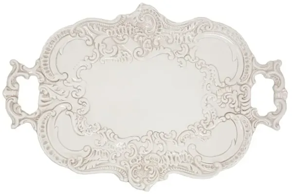 Finezza Global Bazaar Cream Ceramic Baroque Tray