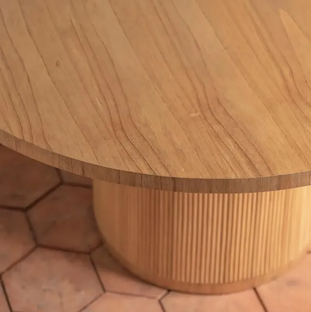 Sarah Coastal Beach Brown Rattan Round Dining Table - 54"W