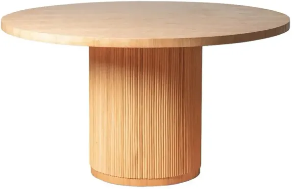 Sarah Coastal Beach Brown Rattan Round Dining Table - 54"W