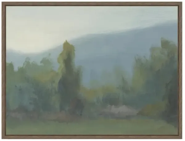 Arbres French Country Green Forest Landscape Brown Frame Painting I - 30x40