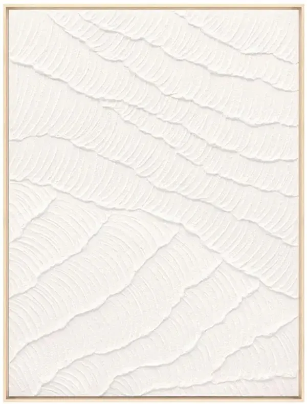 Flora Modern Classic White Abstract Natural Frame Painting II - 40x30