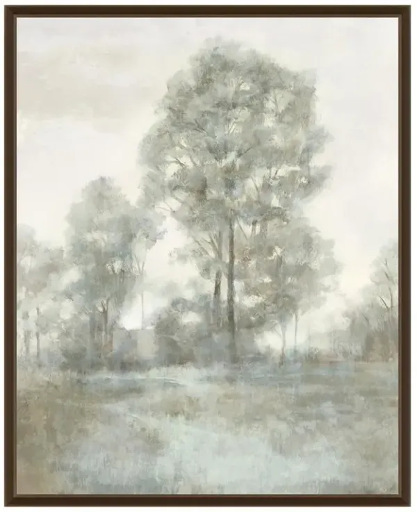 Terry French Country Green Forest Landscape Dark Brown Frame Painting I - 45x36