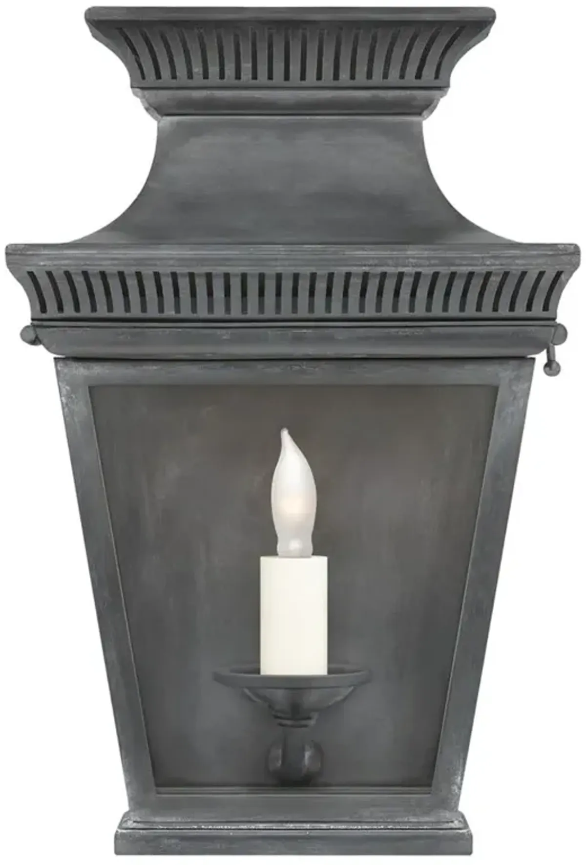 Visual Comfort Elsinore French Weathered Zinc Metal 3/4 Outdoor Lantern - Small