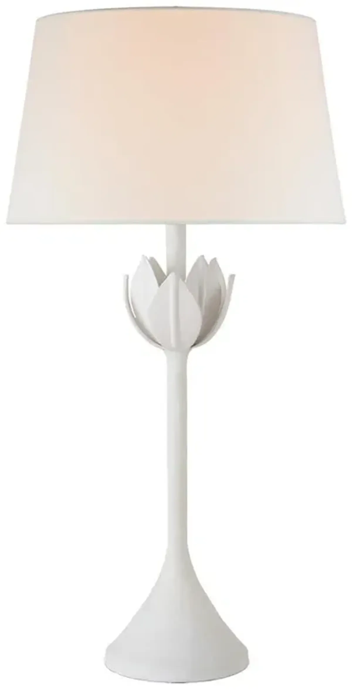 Visual Comfort Alberto Regency Plaster White Linen Shade Table Lamp