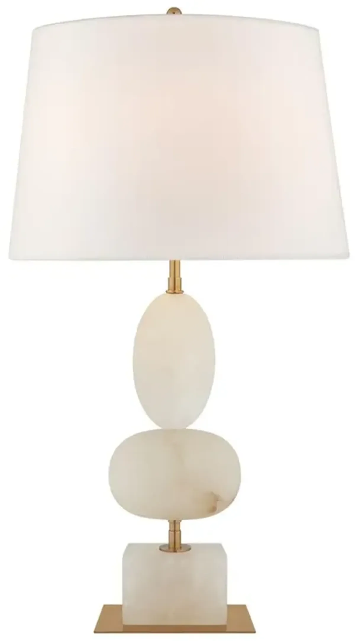 Visual Comfort Dani Modern Classic White Alabaster Top Marble Base Table Lamp