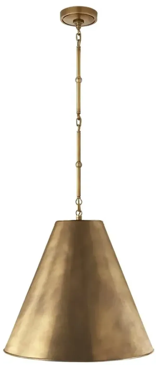 Visual Comfort Goodman Antique Brass Shade Hanging Light - Medium