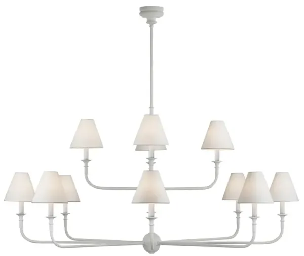 Visual Comfort Piaf Grande Modern Classic Plaster White  Metal 2 Tier Chandelier