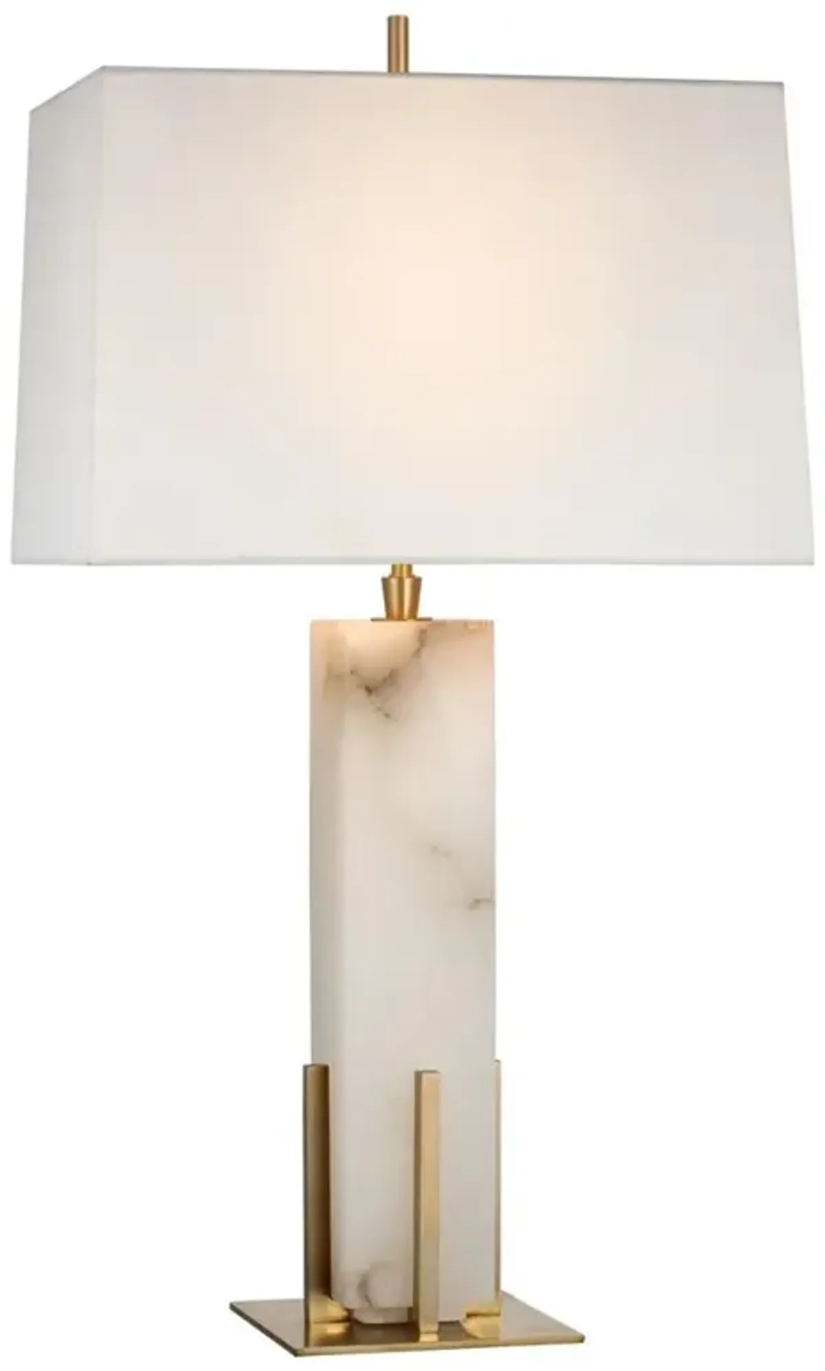 Visual Comfort Gironde Modern Classic Alabaster Antique Brass Accent Table Lamp