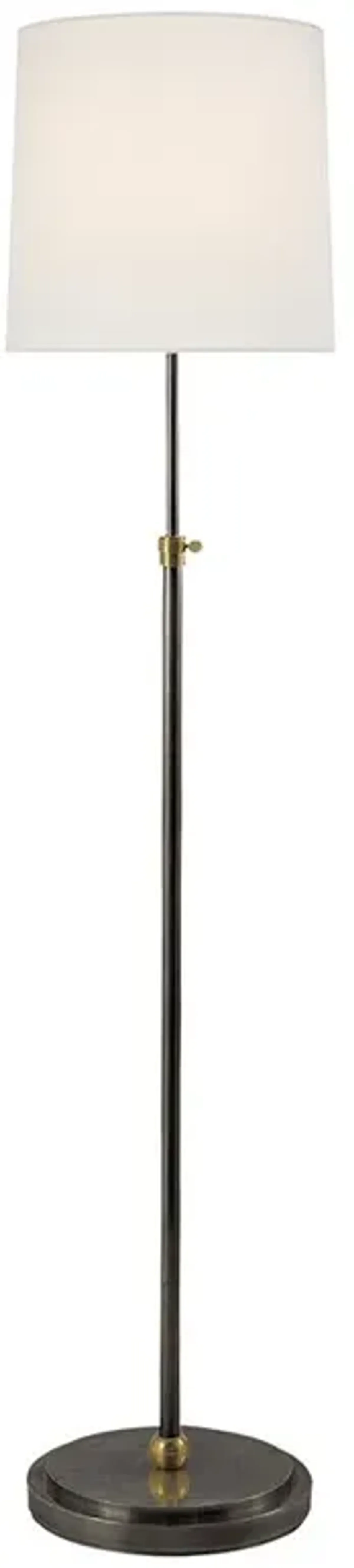 Visual Comfort Bryant Modern Bronze Antique Brass Linen Shade Floor Lamp