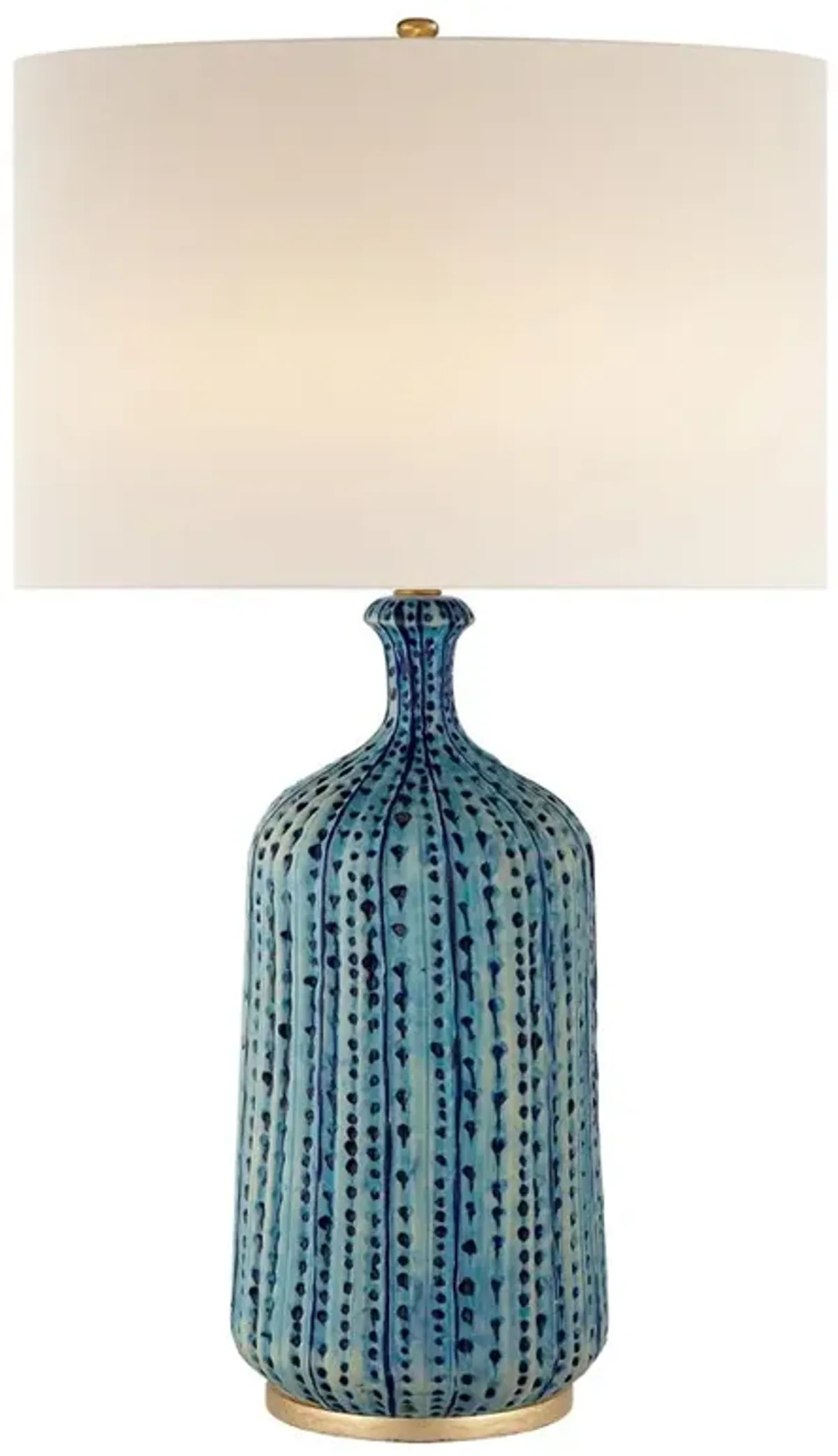 Visual Comfort Culloden Coastal Beach Pebbled Aquamarine Porcelain Table Lamp