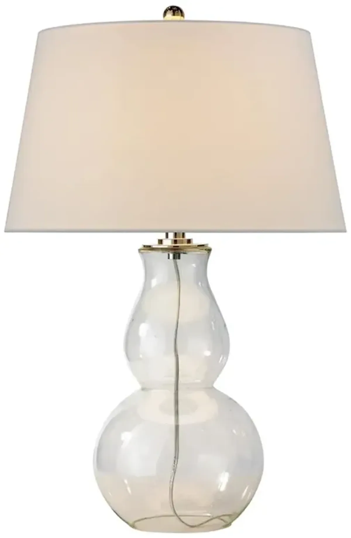 Visual Comfort Open Bottom Gourd Modern Classic Glass Linen Bedside Table Lamp