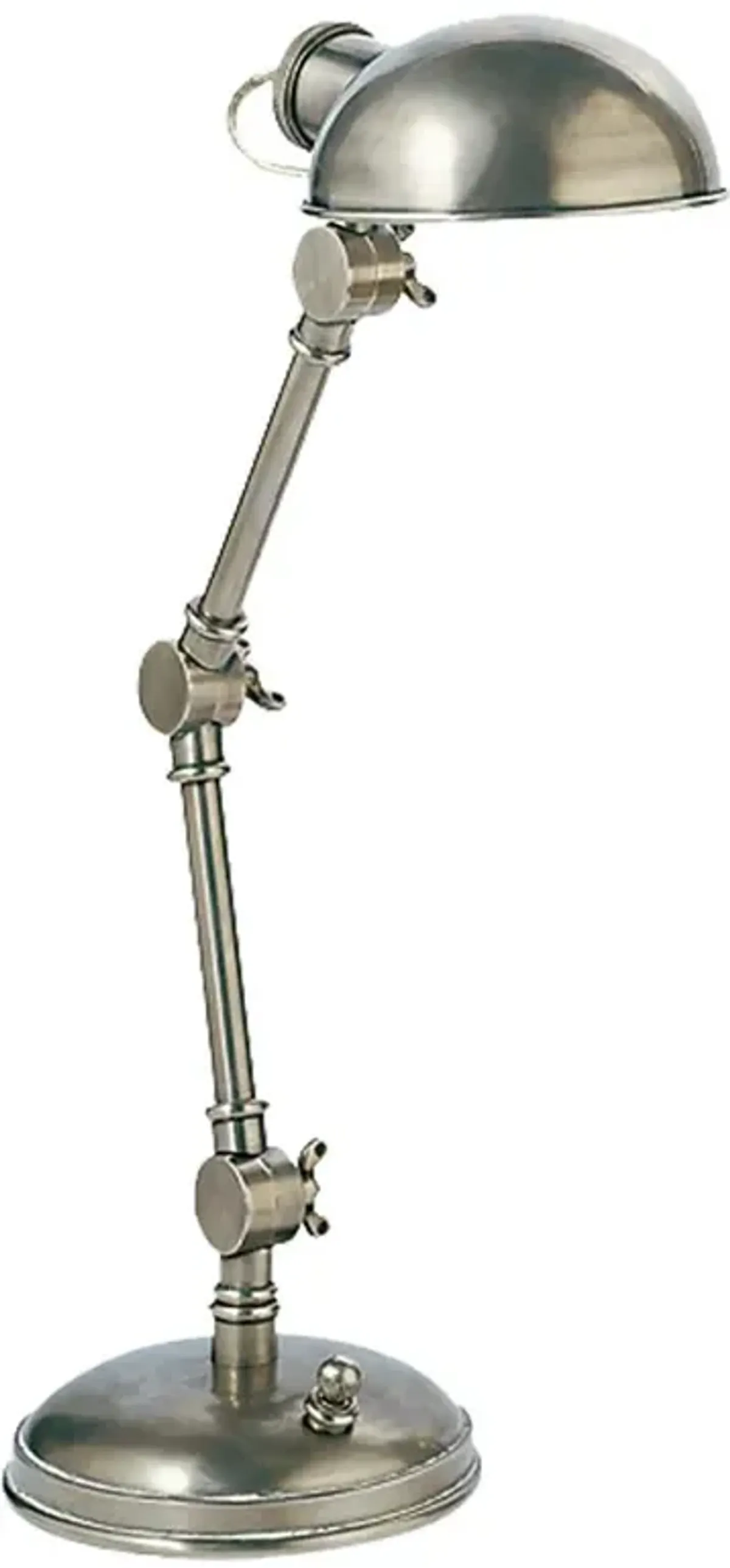 Visual Comfort The Pixie Industrial Loft Antique Nickel Metal Table Lamp