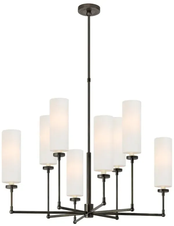 Visual Comfort Ziyi Modern Classic Bronze Metal Linen Shaded Chandelier