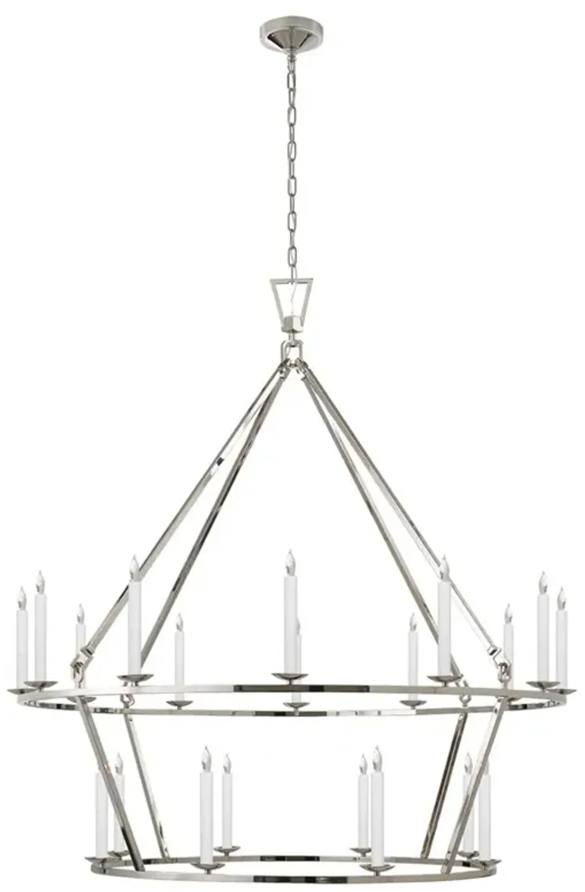 Visual Comfort Darlana Modern Classic Polished Nickel 2 Tier Chandelier - Large