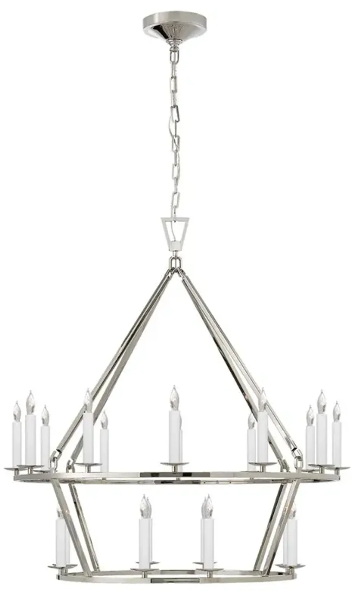 Visual Comfort Darlana Modern Classic Polished Nickel 2 Tier Chandelier - Small